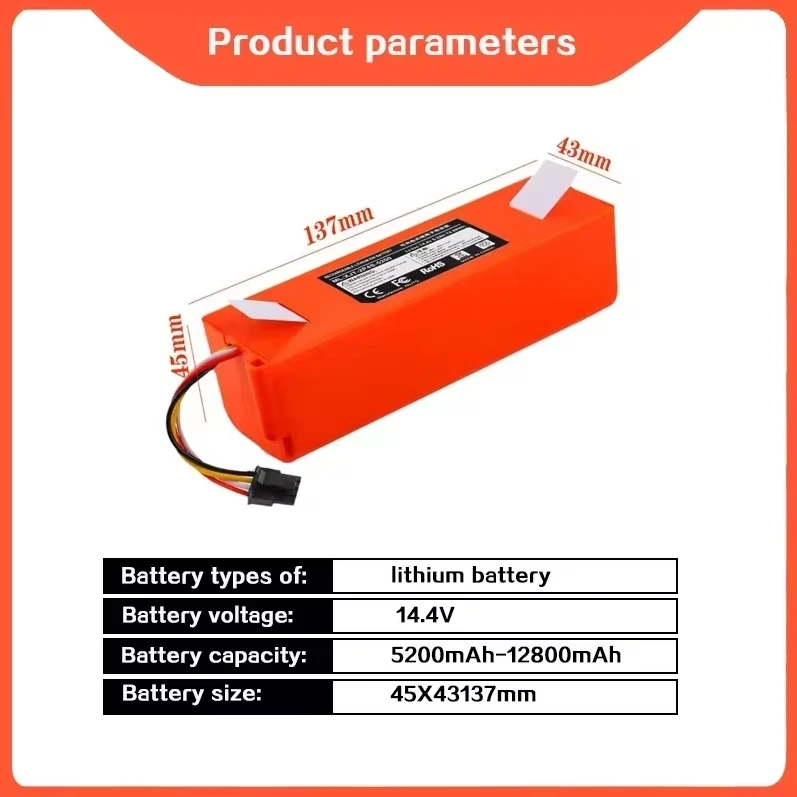 100% Original BRR-2P4S-5200S Robotic Staubsauger Ersatz Batterie Für Xiaomi Roborock S55 S60 S65 S50 S51 S5 MAX S6 Teile