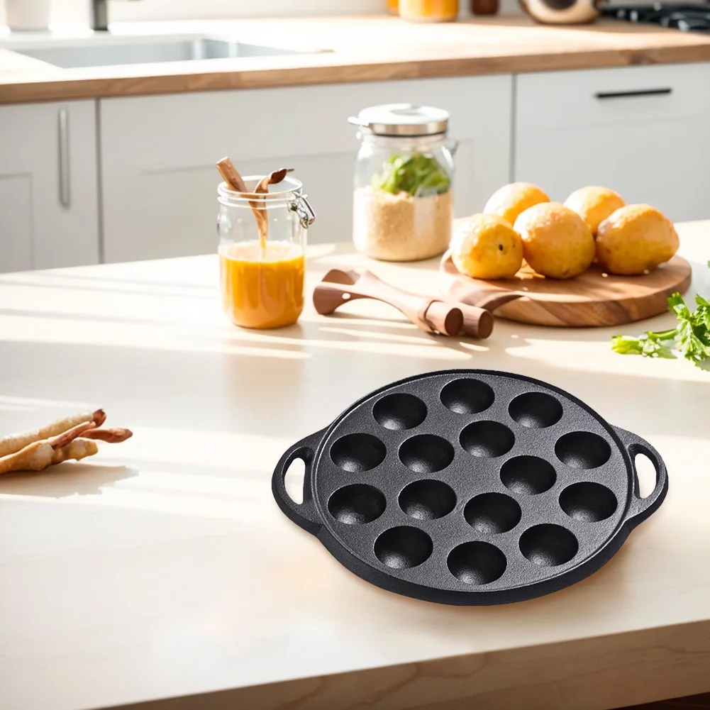 15 Holes Nonstick Takoyaki Grill Pan Plate Cast Iron Takoyaki Maker Octopus Ball Baking Tray Perfect for Octopuses Balls Pancake