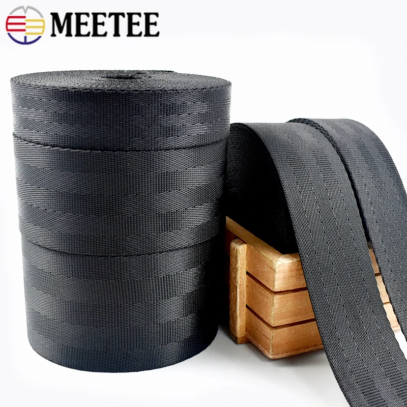 

5M 20-50mm Black Nylon Webbing Band Bag Sewing Ribbon Bands Shoulder Strap Bias Binding Tape Dog Collar Safety Belt Accessories