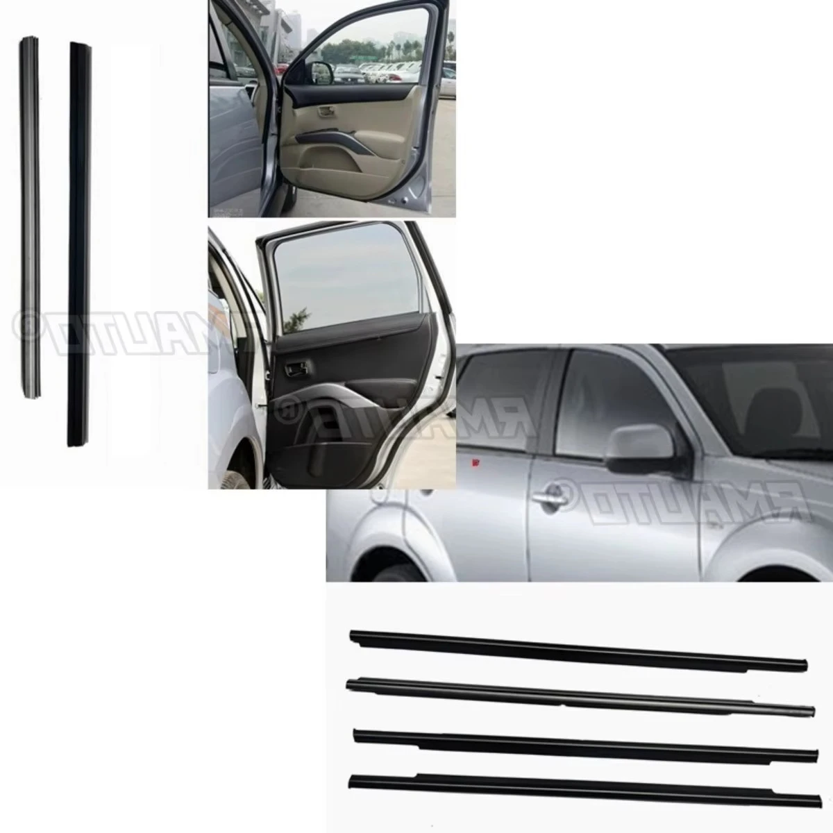 

For Mitsubishi Outlander EX 2007-2012 Car Door Glass Pressure Strip Window Rubber Strip 5727A009 5727A258 204491