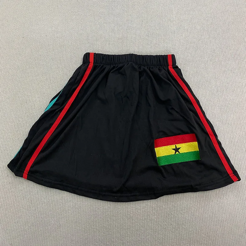 

Fashion Sexy Summer New Sports Black Skirt Flag Pattern Letters Embroidered Striped Skirt Women's Contrast Slim Vintage Clothes