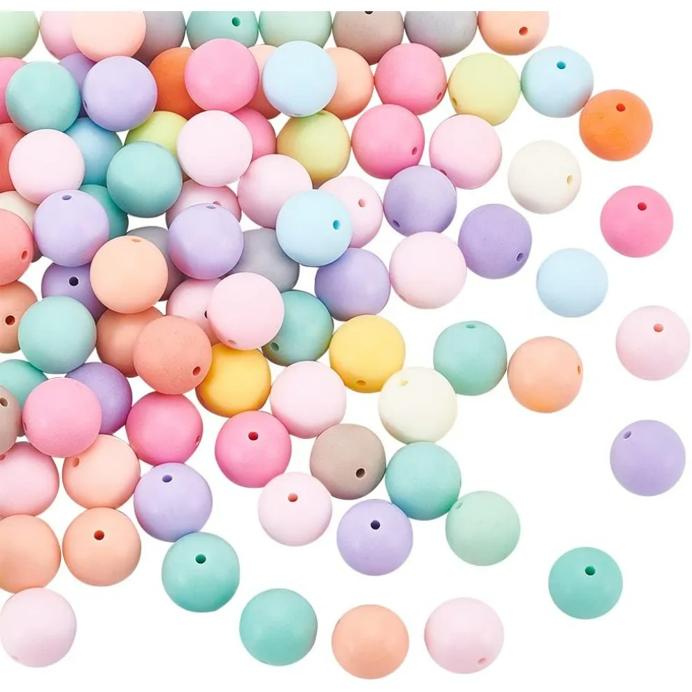 100pcs 20mm Chunky Bubblegum Beads, Opaque Acrylic Round Pen Beads Frosted Large Beads Loose Spacer Beads for Jewelry Making