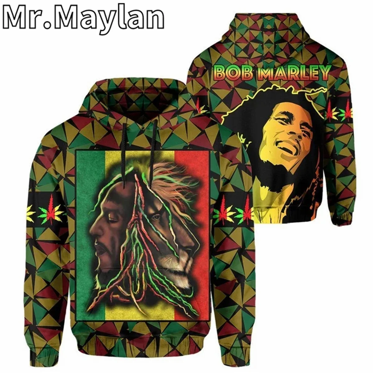 

Rasta Bob Marley Lion Color Weed With Leaves 3D Unisex Hoodie Men Sweatshirt Streetwear Zip Pullover Casual Jacket Tracksuit-1