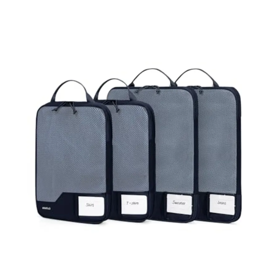 

Набор из 4/6 упаковочных сумок для путешествий, прочные органайзеры для чемоданов с персонализированной биркой, различные размеры, можно стирать в машине.