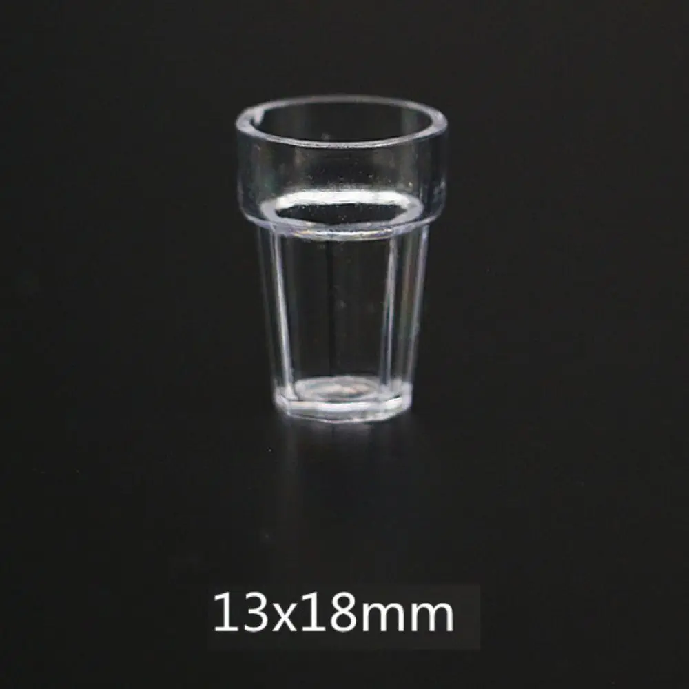 10 ピース/セットシミュレーション 1:12 ドールハウス家具水カップジュースグラスドールハウスワイングラスガラスモデルミニチュア