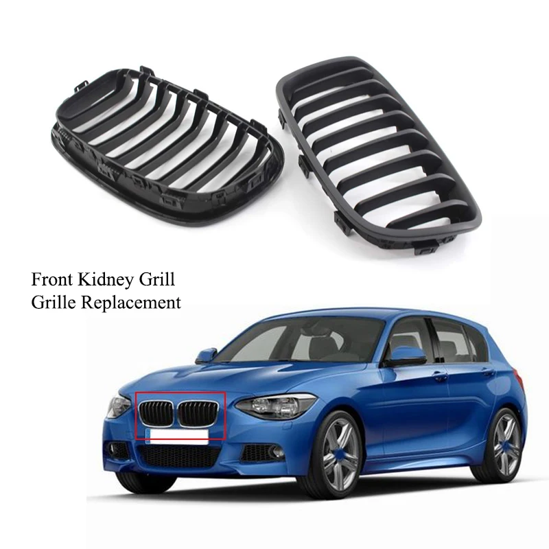 Matte Black Front Kidney Grill Grille For BMW 1-Series F20 F21 2011-2014 Front Grill Grille Refit