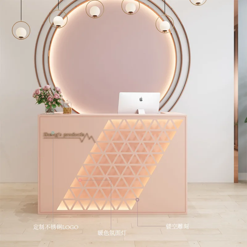 Creative clothing store counter small paint checkout page homestay barber shop hotel reception desk customization