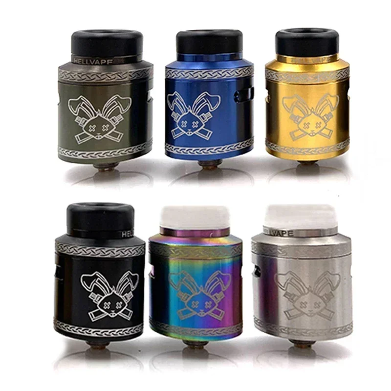 RunVape Dead Rabbit V2 RDA Atomizer Tank 24mm Conical Top Cap BF Squonk Capable Fit 510 Box Mod