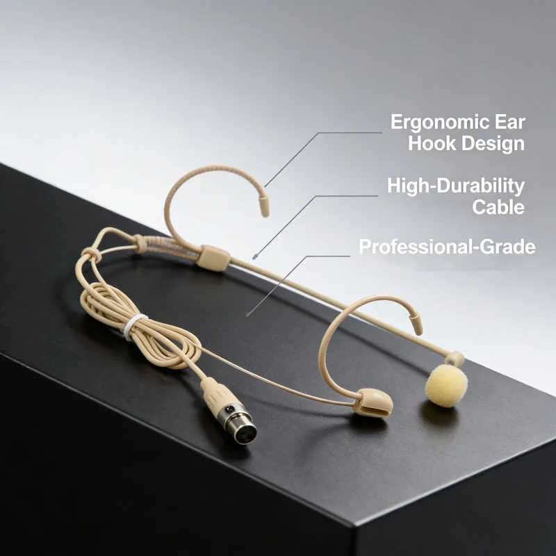 Super-Carodiode Microphone Hyper-directional Mic Noise Isolating for Shure Sennheiser AKG MiPro 4Pin 3Pin XLR 3.5mm Head Wearing - view 2