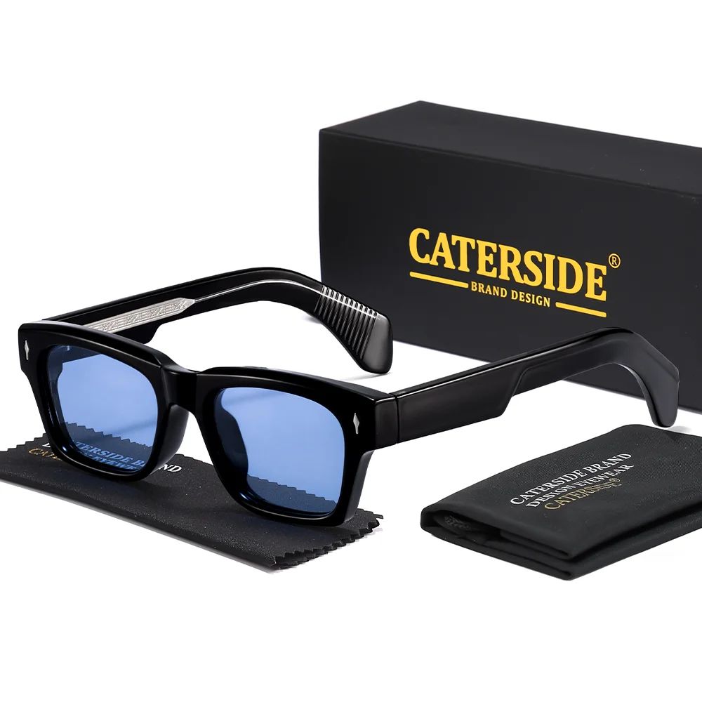 CATERSIDE Men's Polarized Fashion Sunglasses Thick Square Frame Eyeglass Women's Retro Casual Outdoor Essentials Glasses UV400