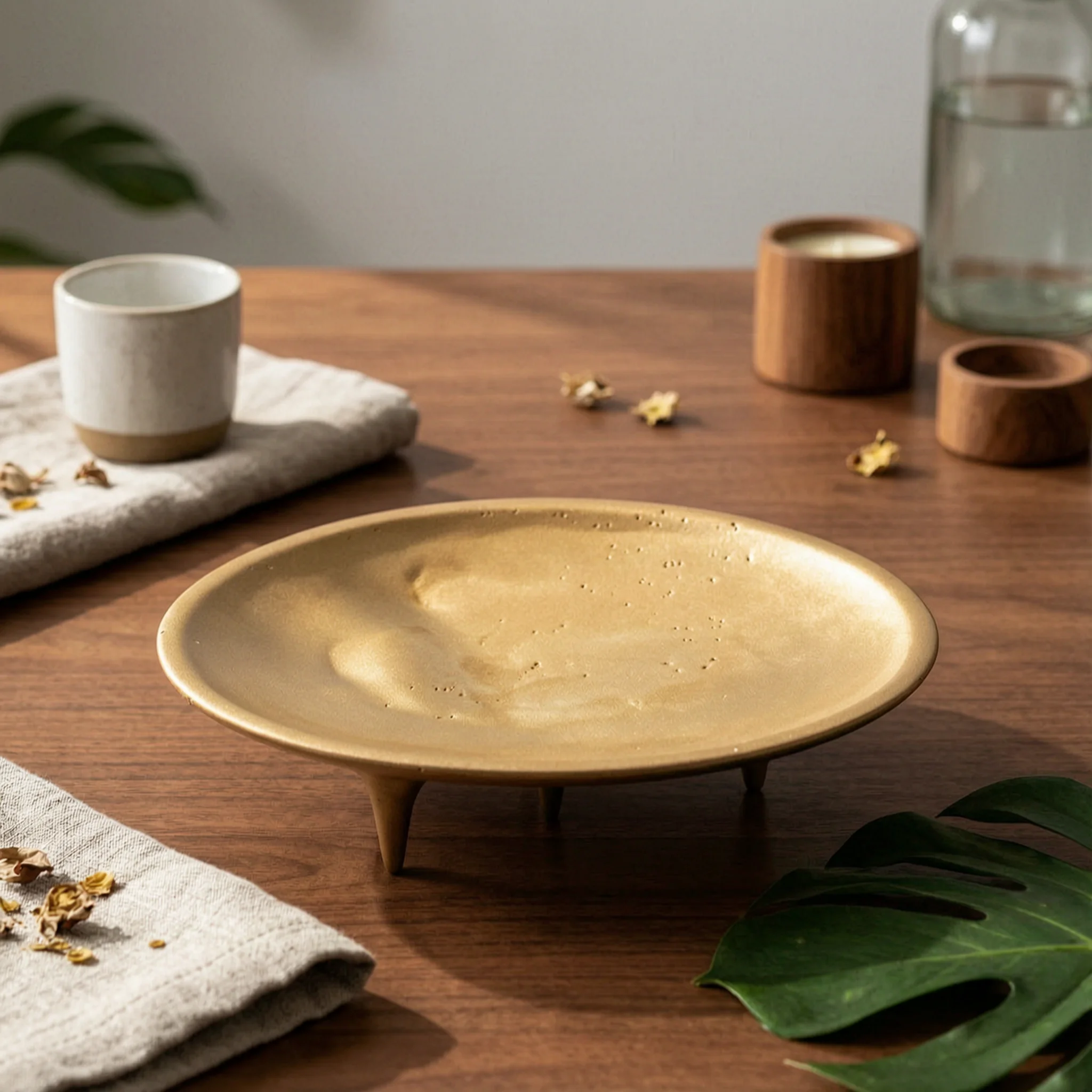 Decorative Fruit Plate Textured Fruit Plate with Feet Dish with Irregular Rim Long-Lasting Snack Tray Easy to Clean