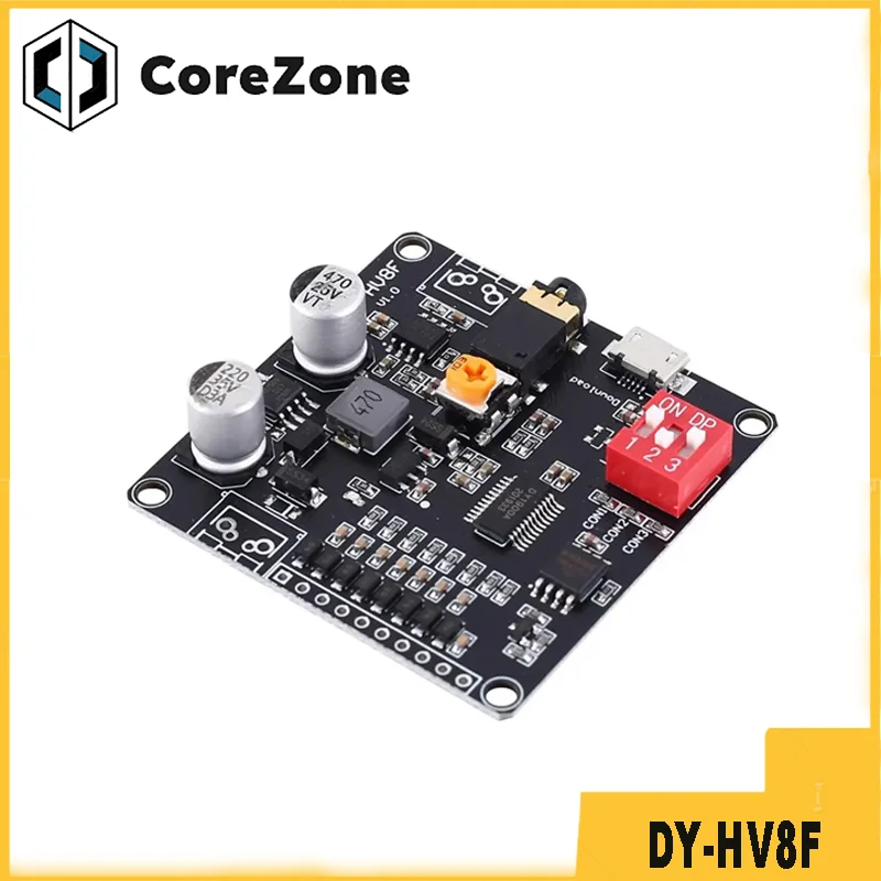 12V/24V Voice Playback Module Triggers One-To-One Serial Port Control 10W/20W DY-HV8F