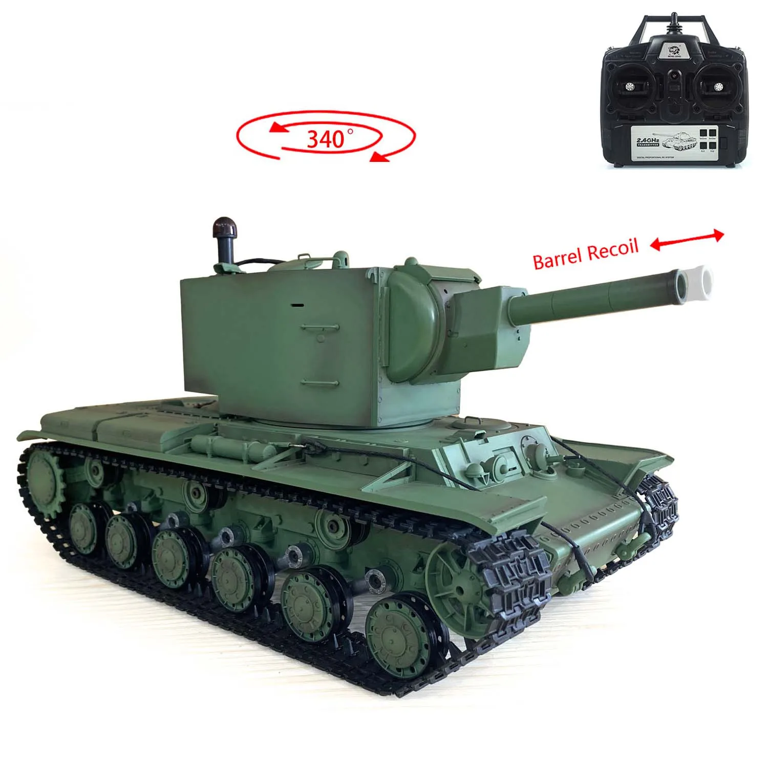 Heng Long RC Tank Gigant 3949 1/16 7.0 Plastic Soviet KV-2 RTR Barrel Recoil Unique Design for Model Lovers TH19747-SMT7