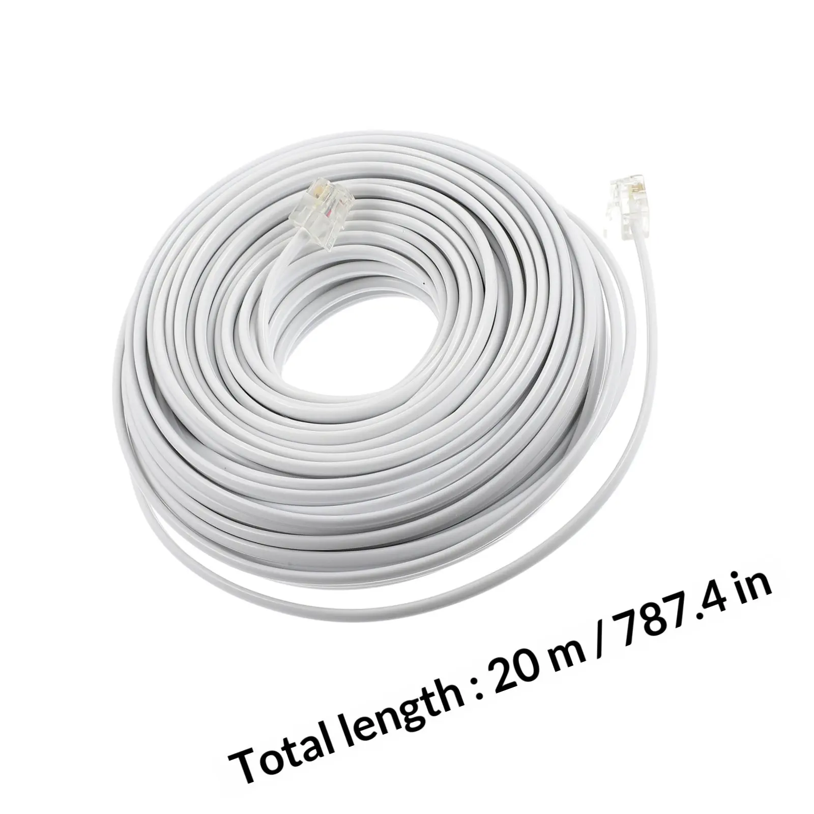 Slender Telephone Cord Rj11 6p4c Copper Core PVC Coated Extension Cable Clear Audio No Interference Ideal for Landline
