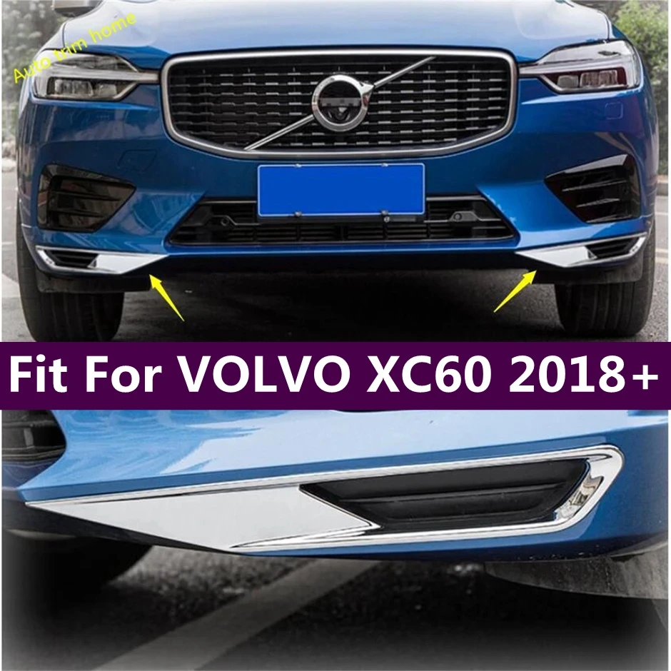 

ABS Chrome Front Below Fog Light Lamp Corner Eyelid Eyebrow Decoration Frame Cover Trim For VOLVO XC60 2018 - 2021 Accessories