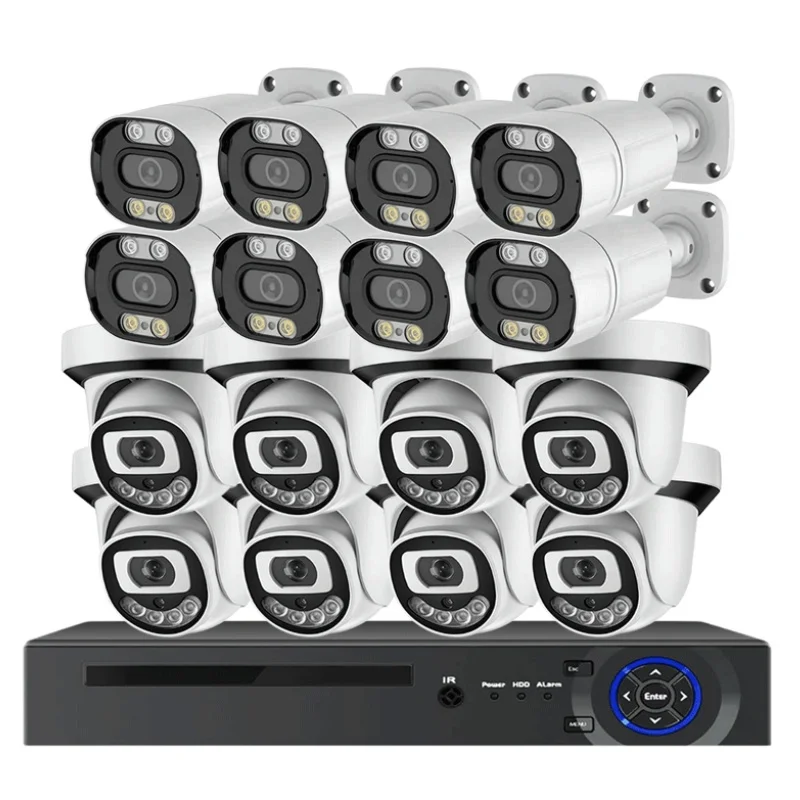 4K 8MP POE Security Camera Kit 16CH Outdoor Home NVR System With Night Vision