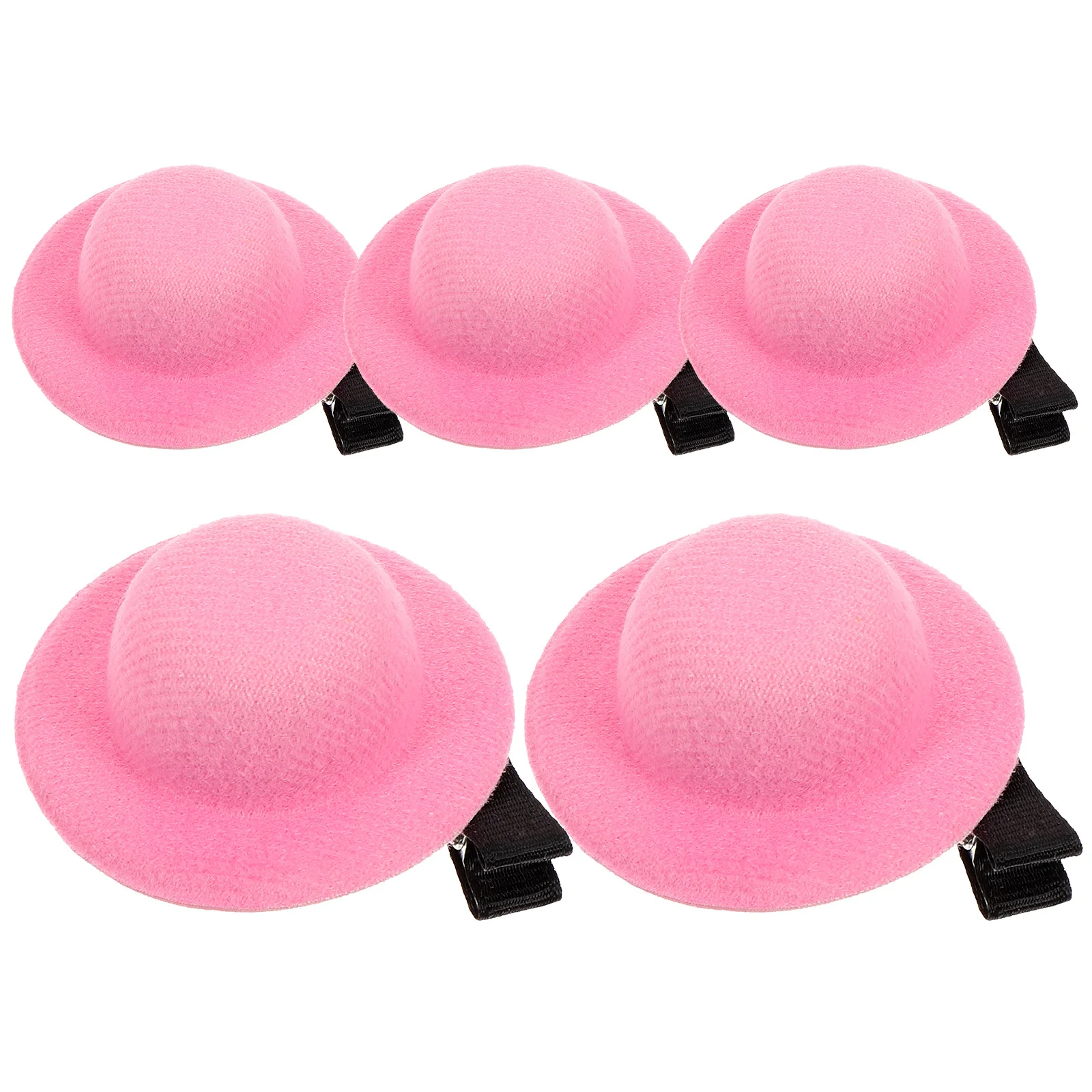 

5Pcs Mini Hat Hair Clips for Girls Simple Different Hairstyles Birthday Party Decorative Accessory Miniature Hat Hair Clip
