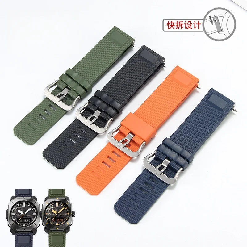 

Strap for Casio PROTREK Series PRT-B50/B70 PRW-35/51/61Y Sport Waterproof High Tensile Silicone Watch Band Bracelet 23mm