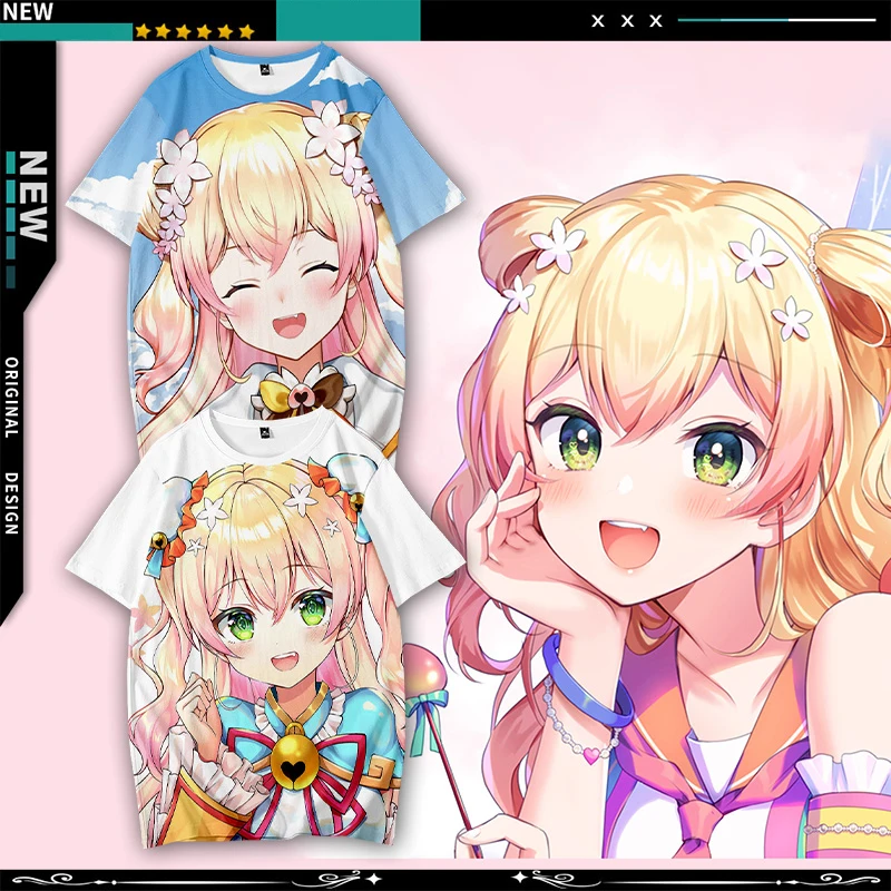 

VTuber Momosuzu Nene Anime Short Sleeve T-Shirt Casual Sweatshirt Adult COS Full Color Plus Size Fashion Clothes