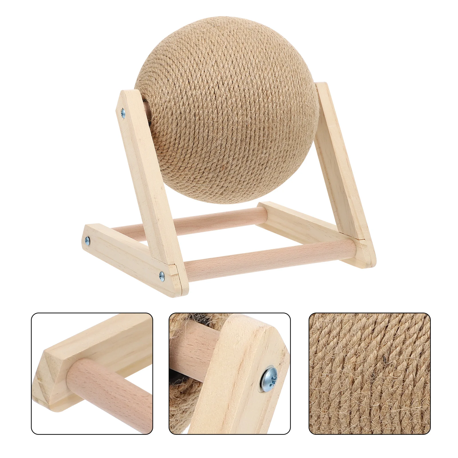 

Cat Catch Ball Small Pet Plaything Comforting Accessory Scratching Balls Interactive Sisal Wood