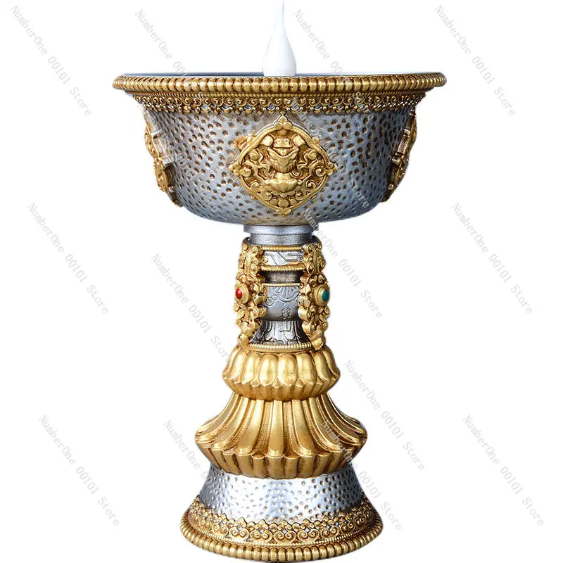 

In front of the electronic ghee seat, LED Changming auspicious charging ghee lamp is supplied to Buddha household.