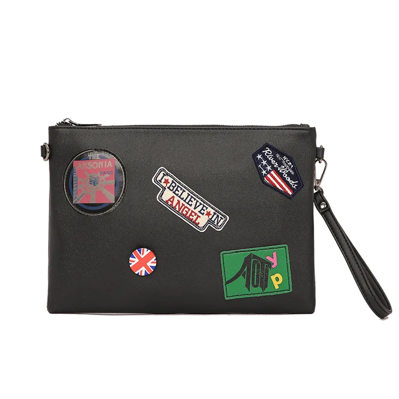 Stylish Korean Hand Clutch Bag with Badge Design