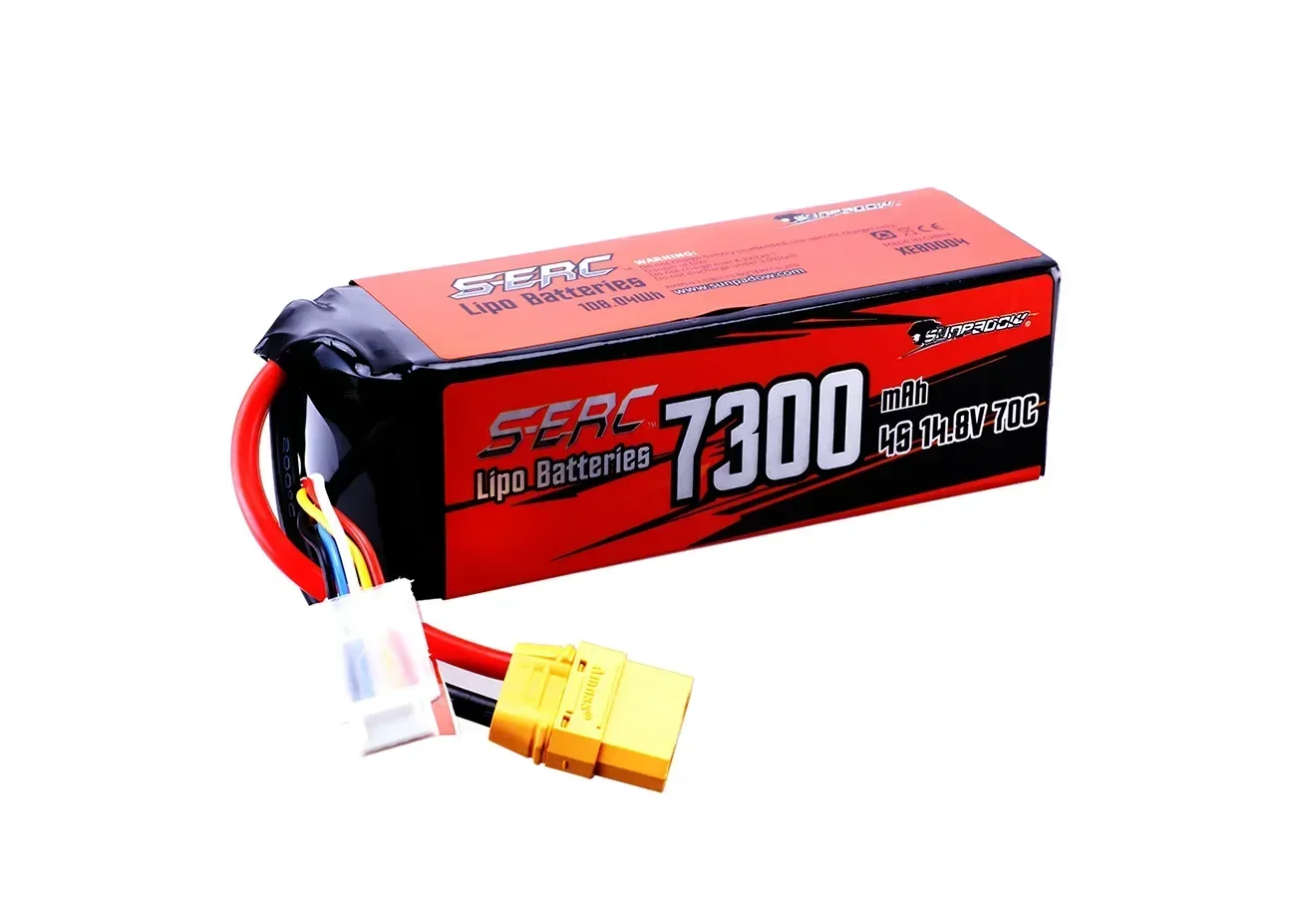 4S 14.8V Lipo Battery 7300mAh 70C Soft Pack with XT90 Plug for RC Vehicles Buggy Truggy Crawler Monster Truck Car Hobby