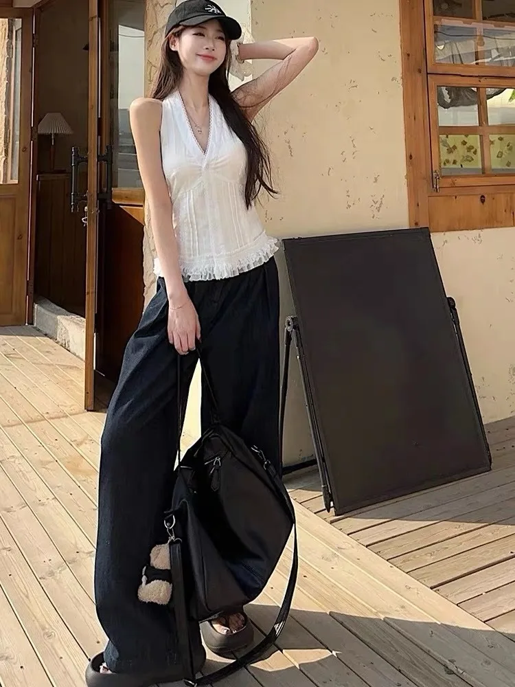 Y2K Women Sleeveless Cheongsam Top NANA Anime Band Print Frog Button Slim Fit Chinese Style Cropped Tank Tee