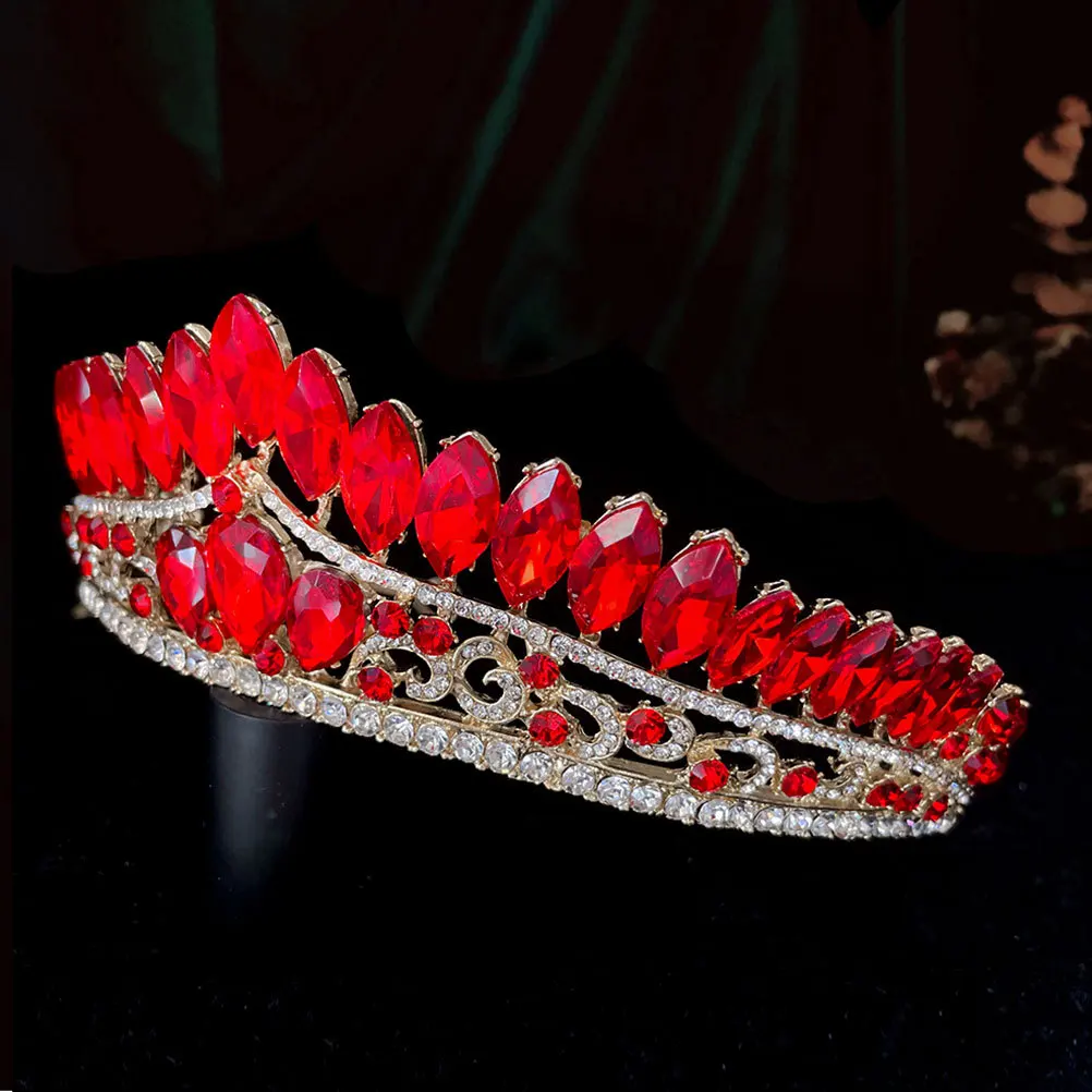 تاج إكسسوار شعر تاج الزفاف غطاء رأس سباركلي لحفلات الزفاف وأعياد الميلاد وعصابة رأس من حجر الراين للعروس #2