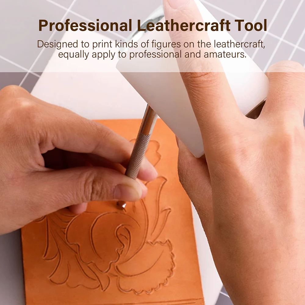 WUTA Professional Leather Carve Hammer 460g Nylon martelli martello manico in legno per Leathercraft Punch Printing Percussion strumento fai da te