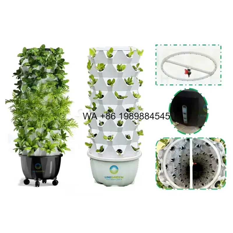Wmwmnu Commercial Vertical Hydroponics System Aeroponic Pineapple Tower Vertical Growing System for Agricultural Greenhouses