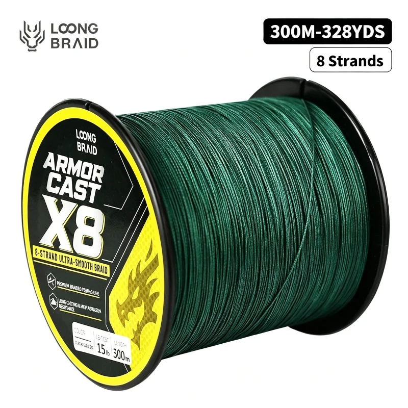 LOONG BRAID 300M Geflochtene Angelschnur X8 PE Multifilament-Schnur Ultra-Dünn Superstark Zugfeste Schnur für Süß- und Salzwasser – Detail 3