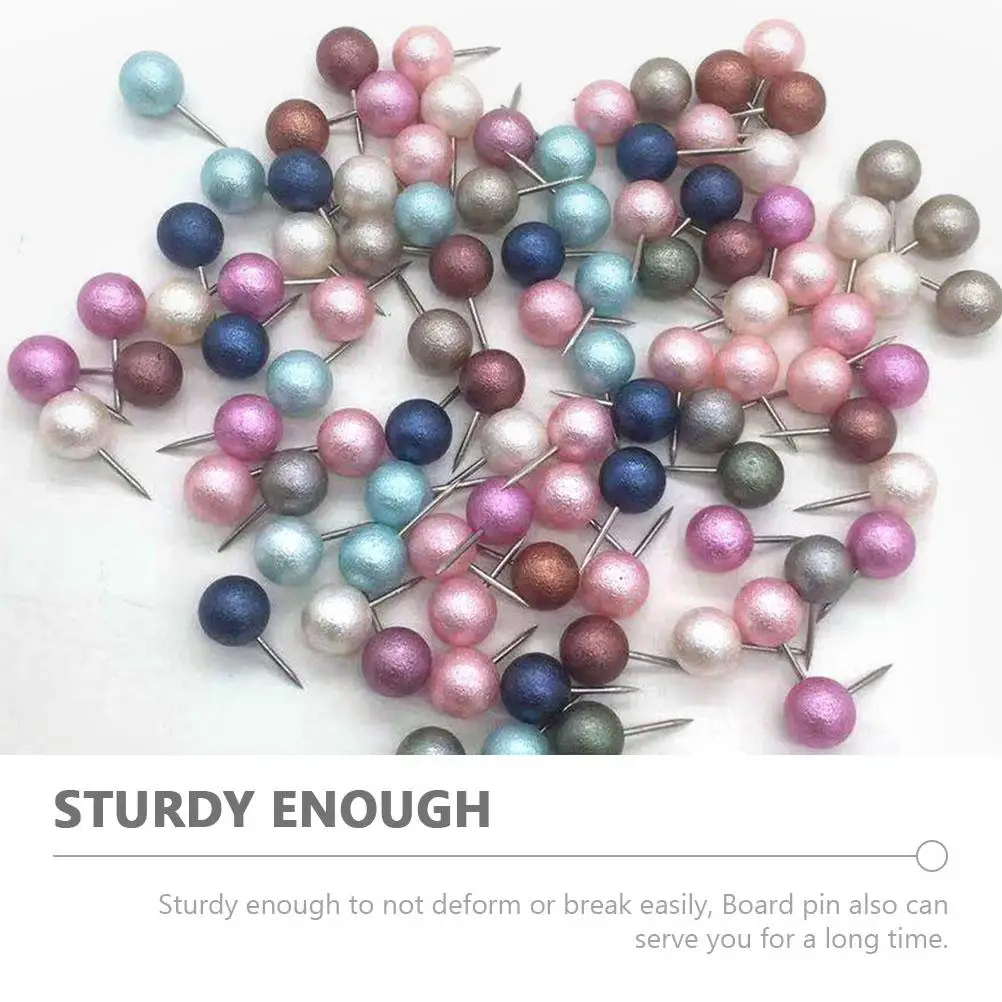 Bulletin Straight Pin Pearl Ball Pushpin Multicolor Location Photo Pins with Heads