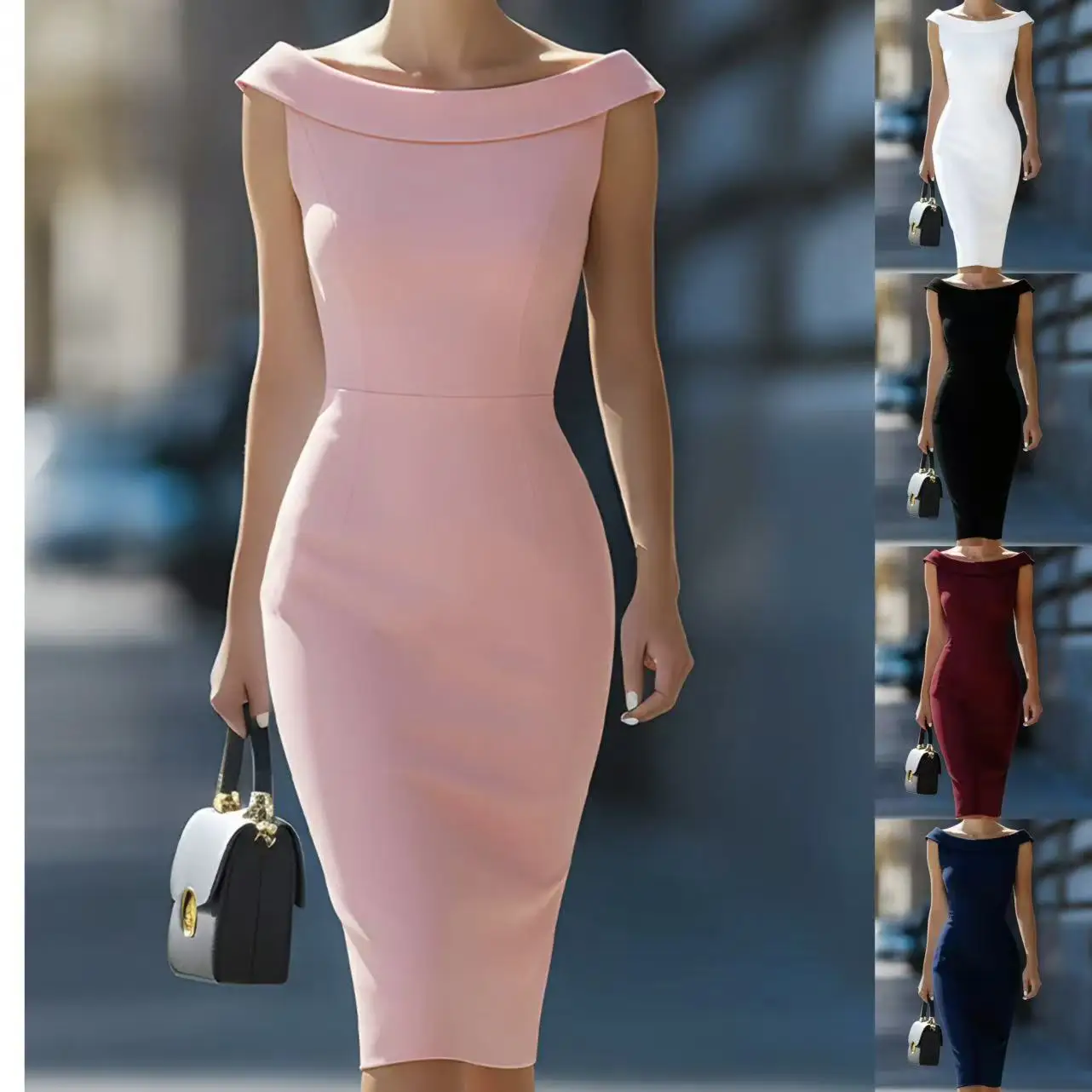 

2026 Summer New Style for Women, Comfortable and Slim Hip-covering Sleeveless One-shoulder Mid-length Dress for Women