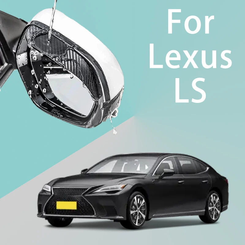 Untuk Lexus LS spion mobil cermin hujan alis menebal tekstur serat karbon Cermin spion alis hujan