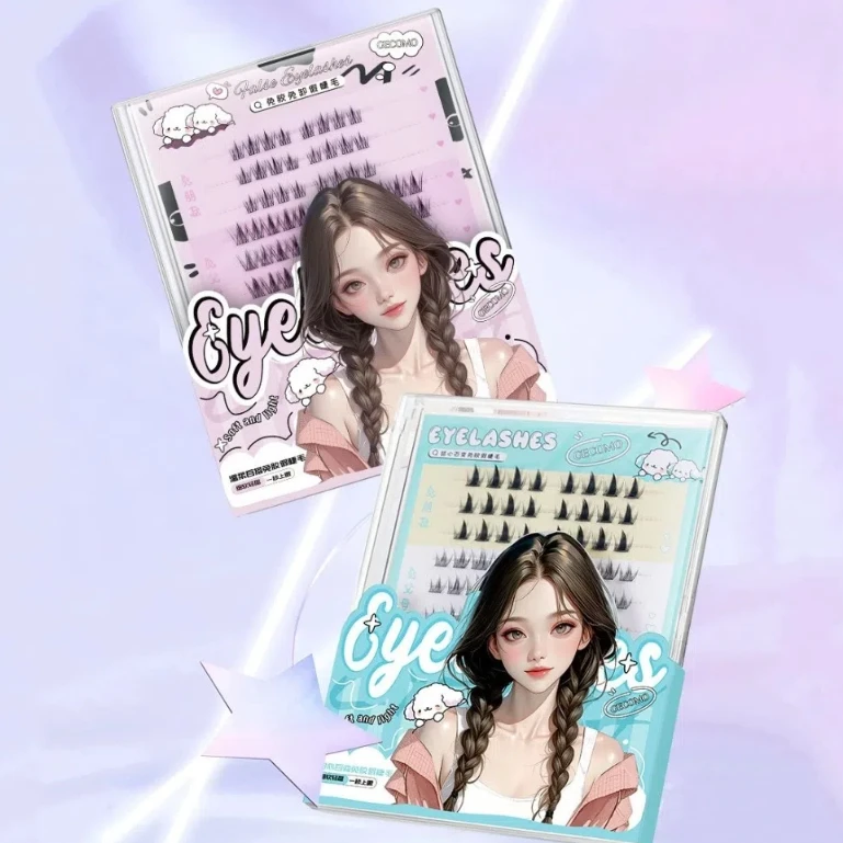 Cílios individuais mistos segmentados, grande capacidade, oblíquos, alados, cachos c, cílios postiços, 126 peças, de longa duração