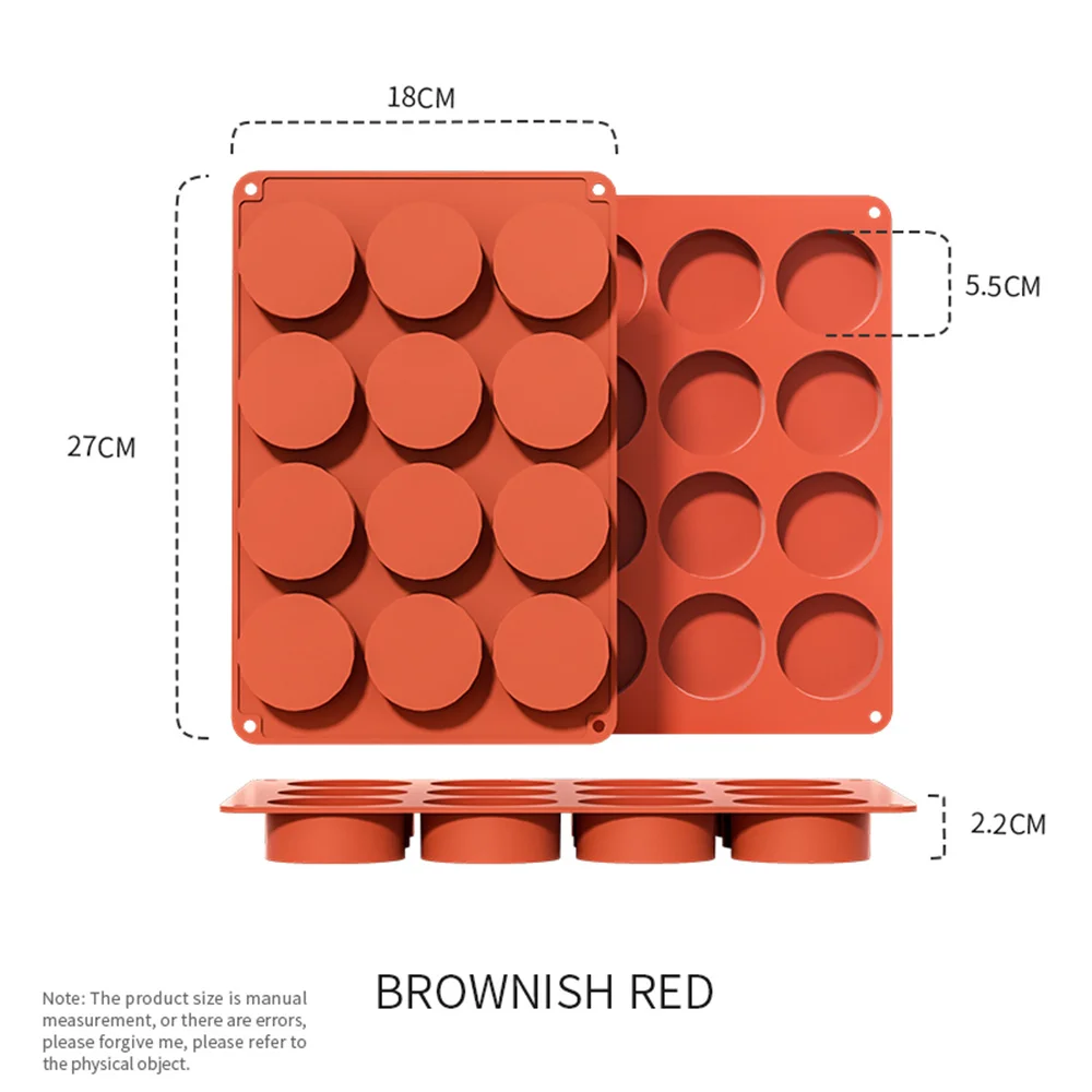 أوريو كوكي قوالب الشوكولاته سيليكون 12-تجويف الشوكولاته المستديرة المغطاة أوريو قالب غير عصا اسطوانة هلام قوالب للخبز كعكة