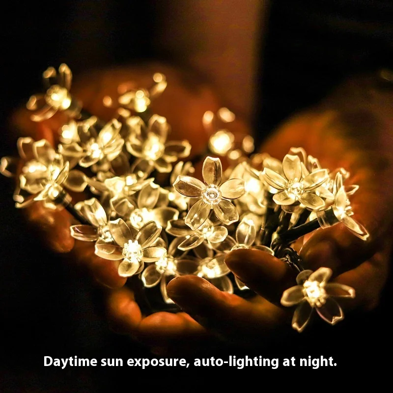 

Светодиодный солнечный свет, гирлянда с цветком вишни, пузырьковый шар, уличный водонепроницаемый рождественский фестиваль, декоративная световая гирлянда