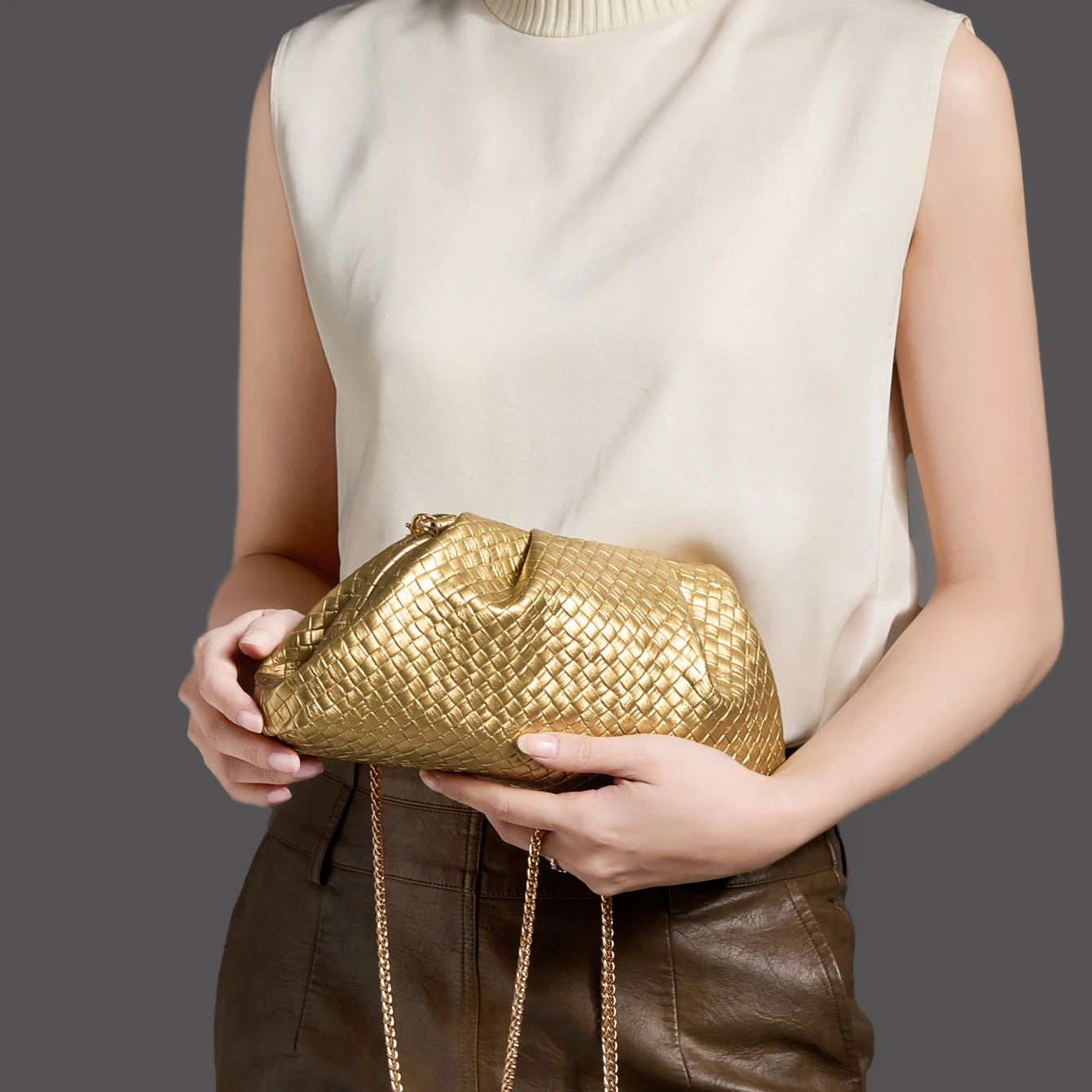 Goldene Geldbörsen und Handtaschen, luxuriöse Designer-Umhängetasche, Damenhandtasche, Hochzeits- und Abend-Clutch, Partytasche – Detail 4