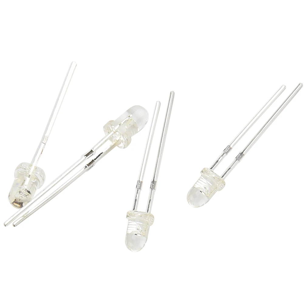 

100PCS Super Bright LED 3mm Red/Blue/Green/White/Yellow LED Transparent Bulb Diode Long Legs 17mm Lectrical Equipment Supplies