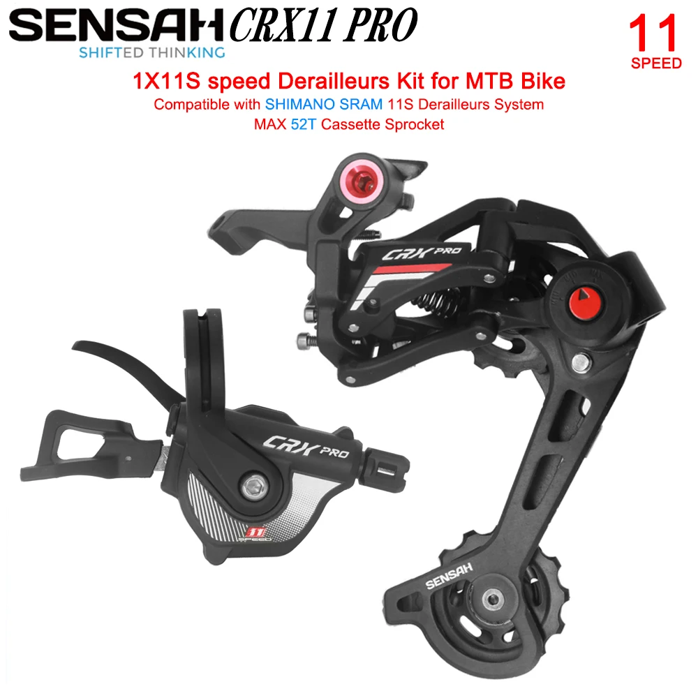 SENSAH CRX PRO Kit de cambio de marchas, palanca de cambios trasera para MTB, 42T, 46T, 50T, 52T, 11V, interruptor Compatible con SHIMANO Sram, 1x11S