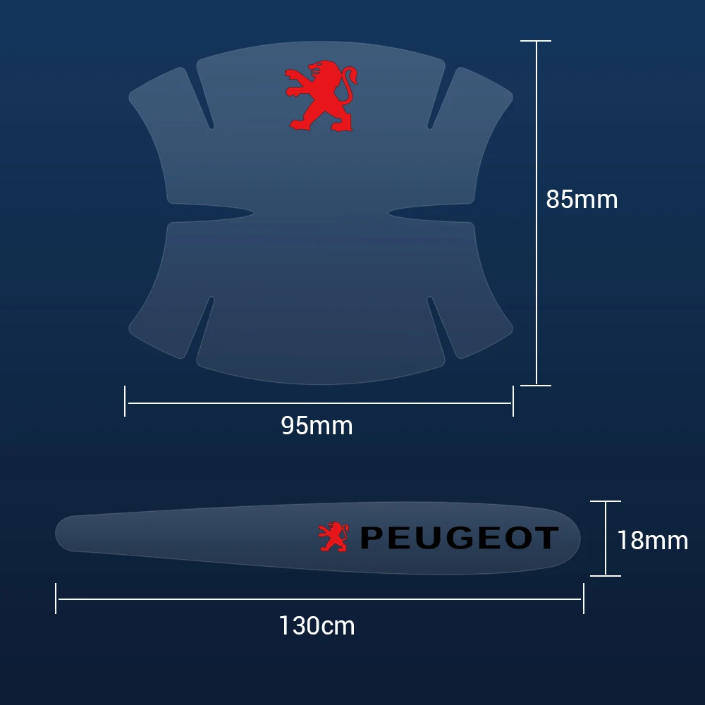 8pcs Car Door Handle Bowl Anti Scratch Protective Sticker Decor For Peugeot 208 4008 308 3008 2008 207 508 607 301 107 307 407