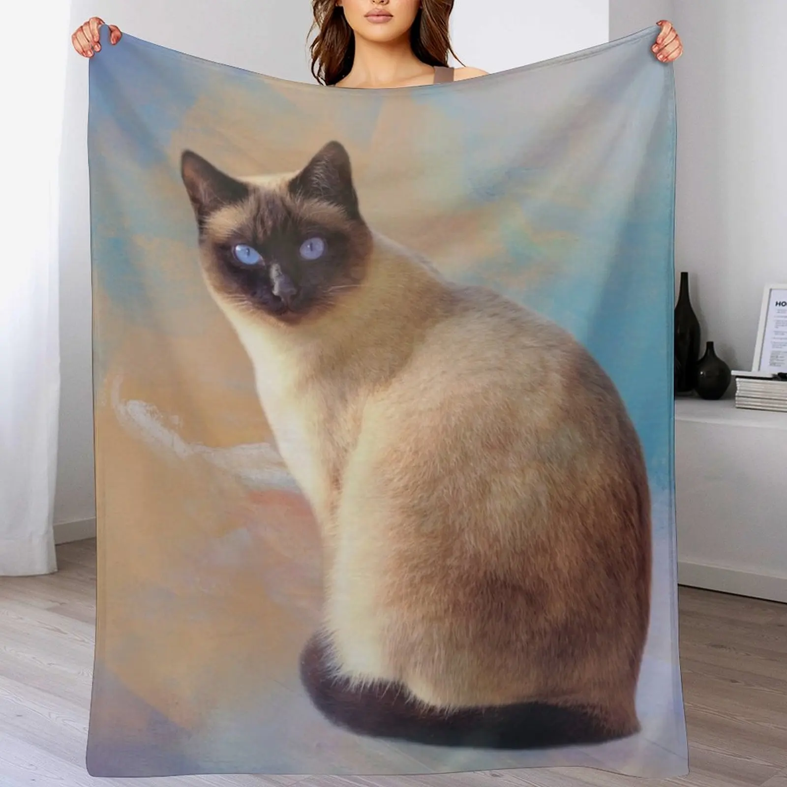 

Seal Point Siamese Cat Throw Blanket Plaid Bed Fashionable Blankets