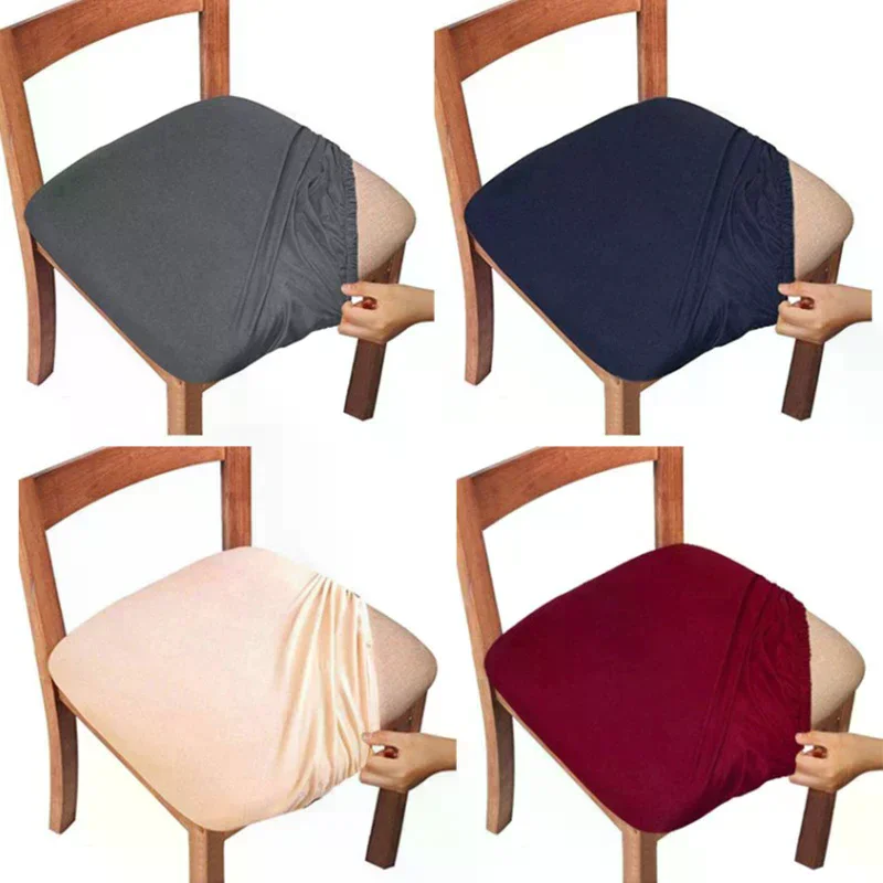 Dining Room Chair Cover Seat Covers Spandex 13solid Colors Removable Washable Elastic Cushion Covers For Home