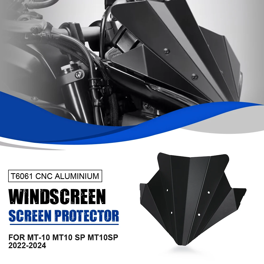 

For Yamaha MT10 SP 2022-2023-2024 MT10 MT 10 MT-10 Motorcycle Windshield pc Windscreen Aluminum Kit Deflector MT10SP MT10-SP