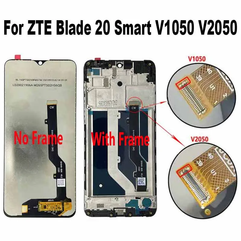 For ZTE Blade 20 Smart V1050 LCD Display Touch Screen Digitizer Assembly For ZTE Blade 20 Smart V2050 