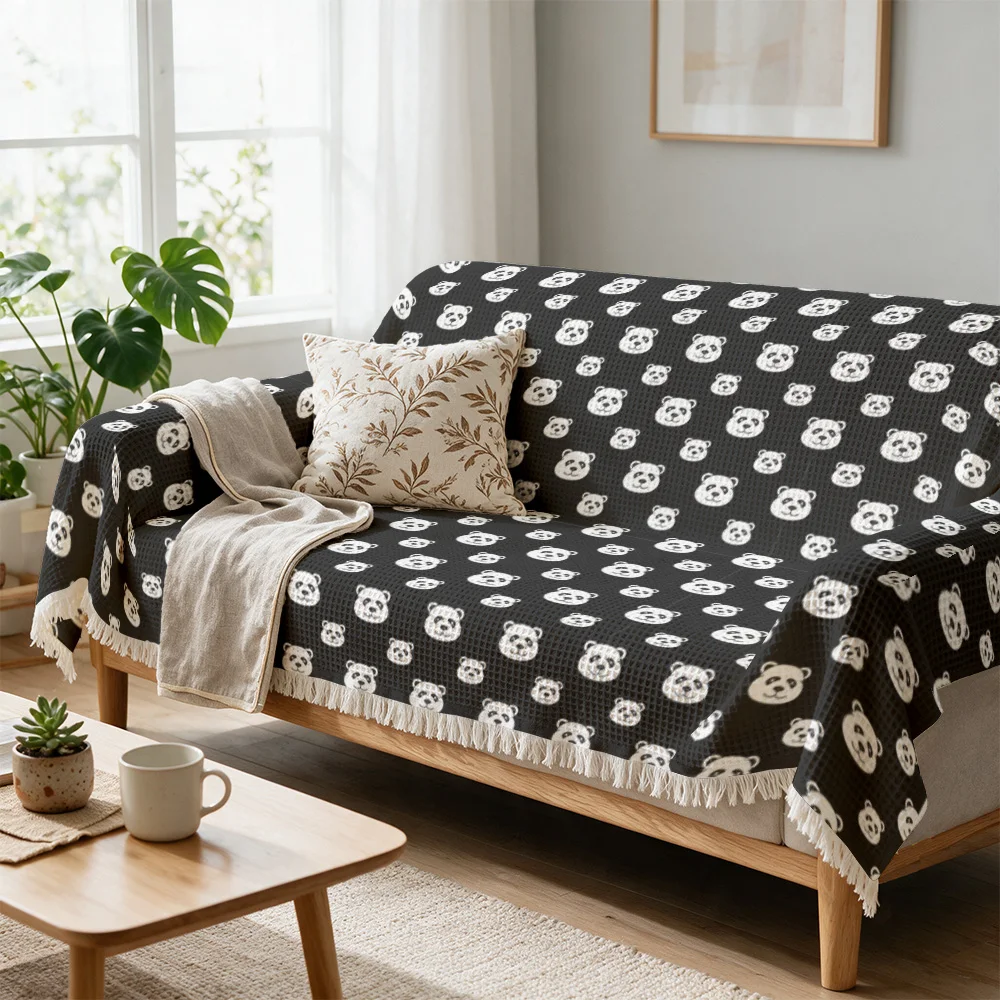 Decorative Panda Print Throw Blanket for Sofa Couch Cover Cozy Throw Winter Living Room Home Decor Textile Accessory