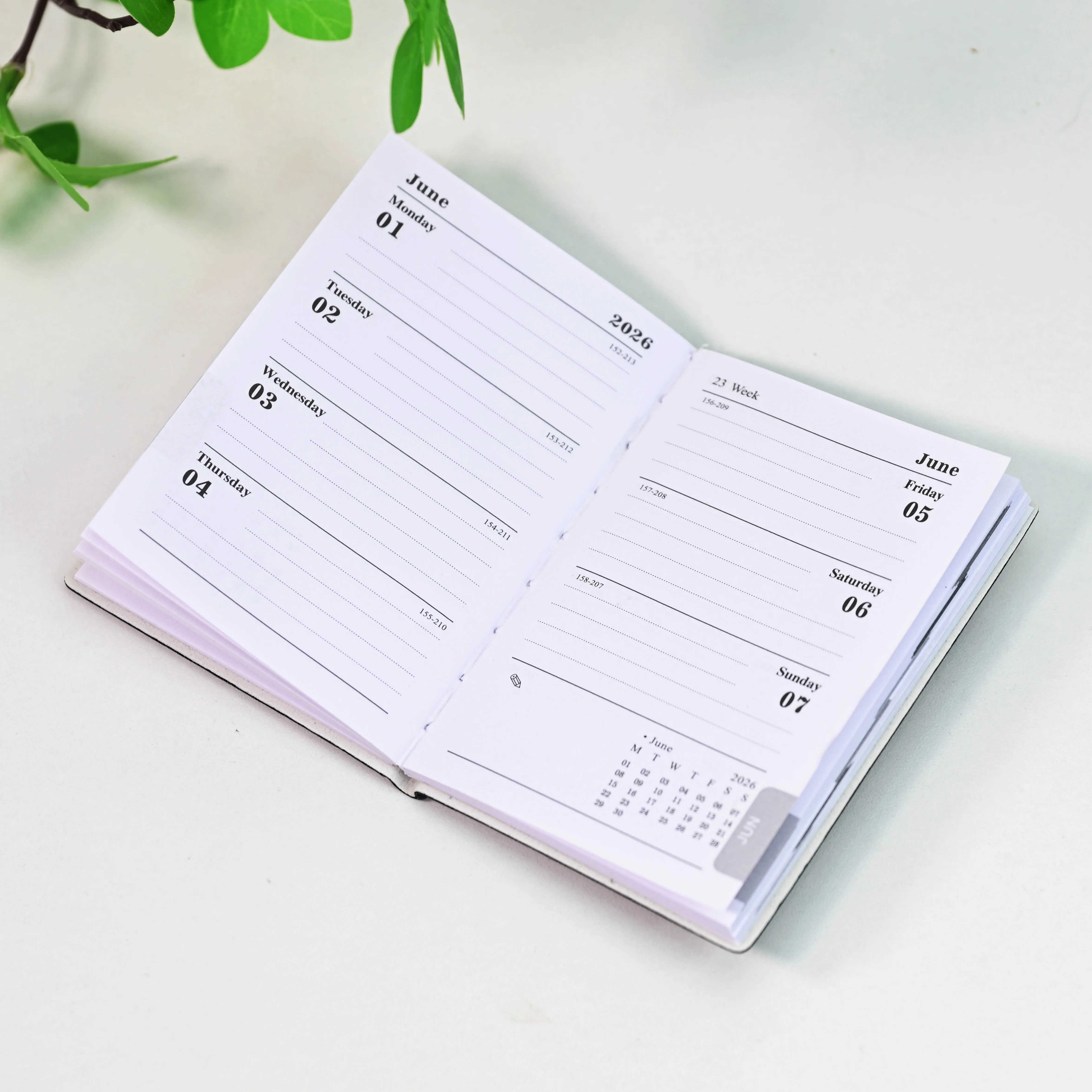 2026年 a7 英語スケジュール帳 2026年 厚手デイリープランノート 365日タイムカレンダーブック