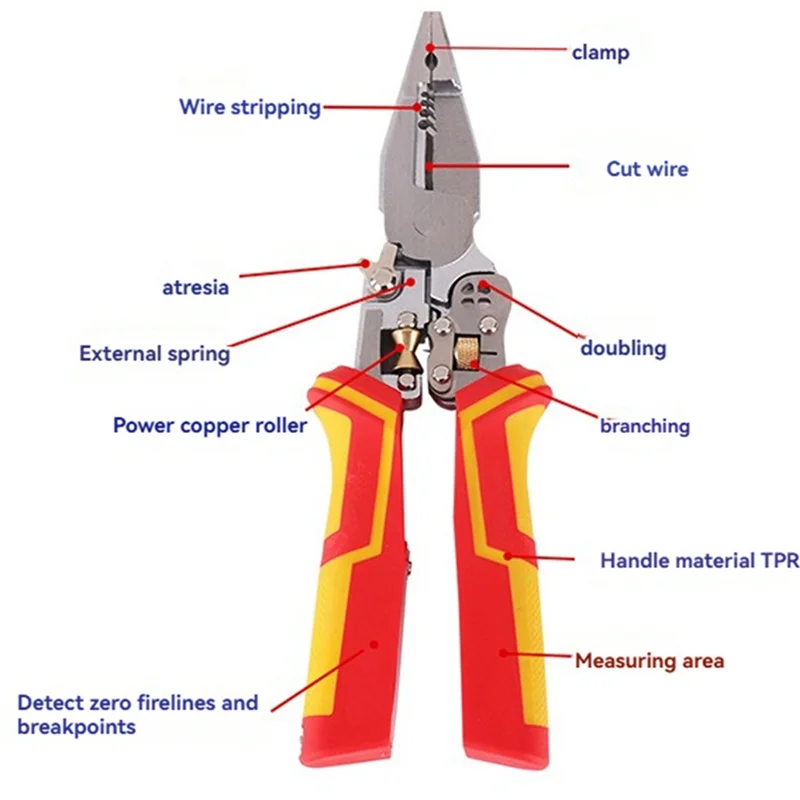Pinza per crimpare cavi PORK Spellafili multifunzione Pinza spelafili versatile