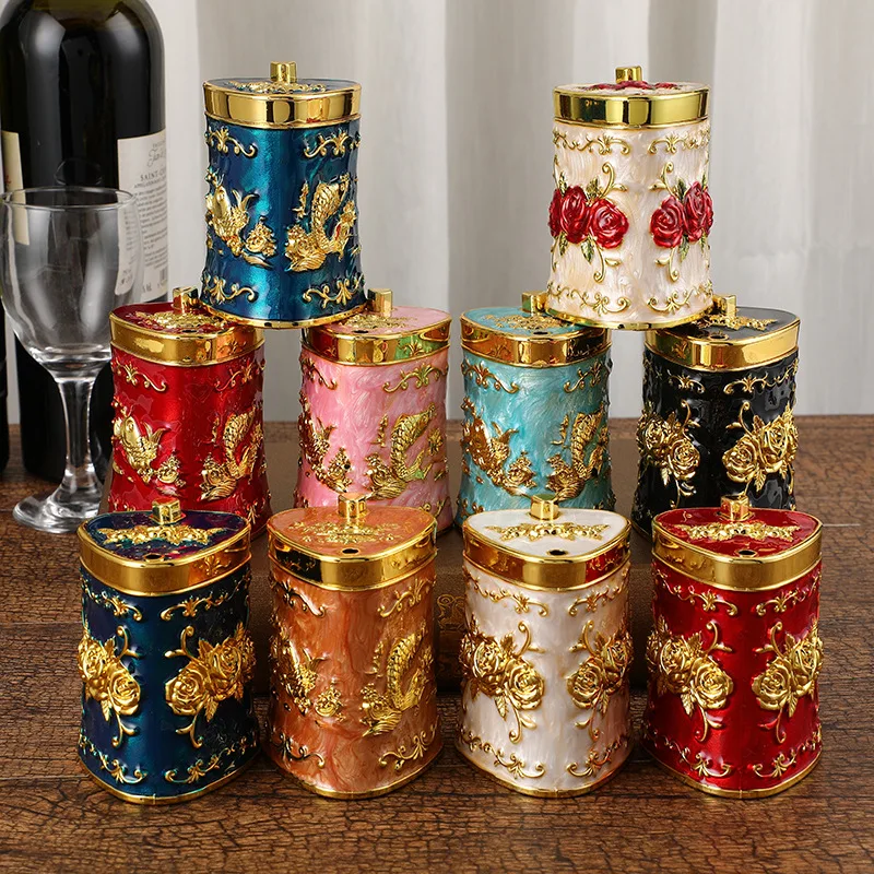 

Retro Toothpick Holder Dispenser European Rose Flower Toothpick Dispenser Box for Kitchen Restaurant Toothpicks Home Decoration